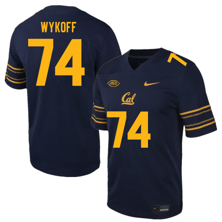 Men #74 Matthew Wykoff California Golden Bears ACC Conference College Football Jerseys Stitched Sale